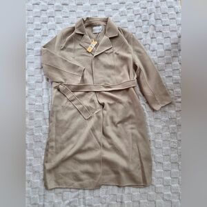 NWT Rebecca Minkoff Wool Beige Long Coat, Size XL/12